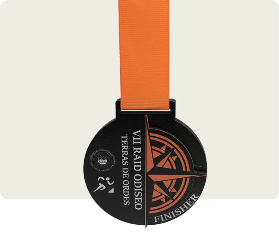 Medalha TMP109: Madeira 5mm com impressão + madeira 3mm com impressão
