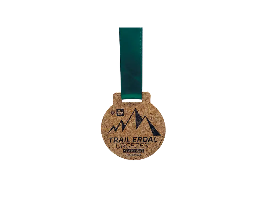 Medalha TMS100: Cortiça 5mm c/ gravação a laser