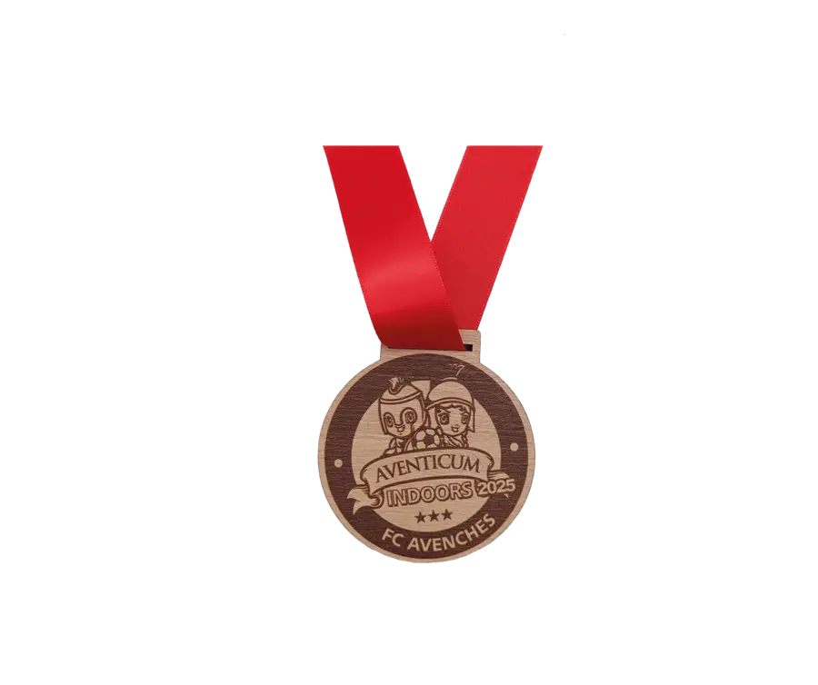 Medalha TMS102: Madeira 5mm c/ gravação a laser