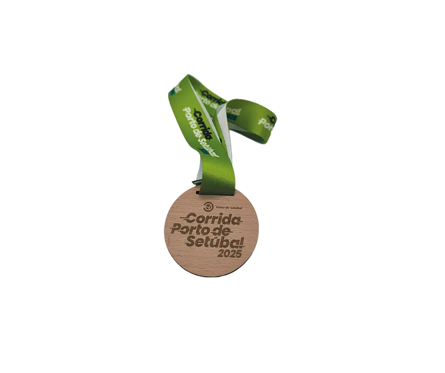 Medalha TMS104: Madeira 5mm c/ gravação a laser