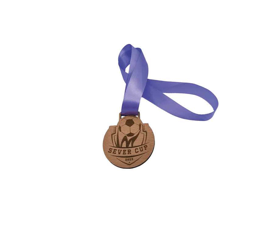 Medalha TMS107: Madeira 5mm c/ gravação a laser
