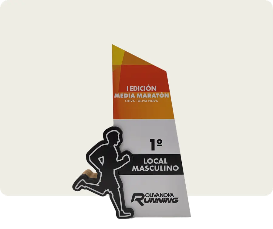 Troféu TTP114: Madeira 20mm + 2x madeira 3mm com impressão
